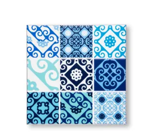 Maiolica Blue Trivet Ceramic Square Heat-Resistant Pot Holder