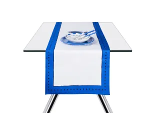 Ocean Runner Cotton Table Runner Blue Trim 45x140 cm Table Decor