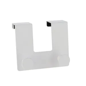Over Door Metal Hook Set of 2 Stainless Steel No-Drill Hangers