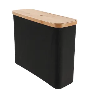 Storage Box with Bamboo Lid Rectangular Foldable Organizer
