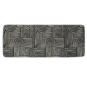 Printed Microfiber Mat Black And White Geometric Area Rug 45x120cm