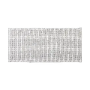 Weaved Mat Cotton Polyester Rustic Bath Mat 120 x 50 cm