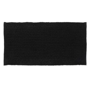 Rosario Mat Black Cotton Blend Area Rug 90 x 45 cm Modern Design