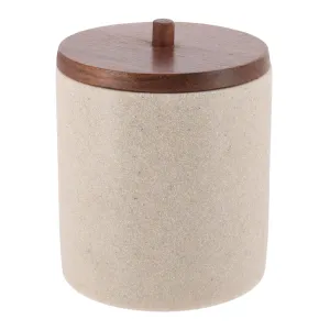 Cotton Box with Acacia Lid Multipurpose Bathroom Organizer