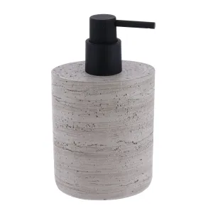 Soap Dispenser Concrete Effect Polyresin Grey 380ml Modern Bathroom Accessory