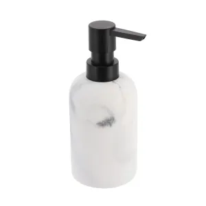 Marble Soap Dispenser Polyresin 300ml Black Pump Bathroom Accessory