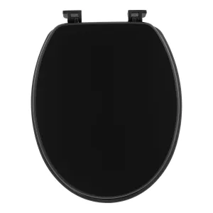 MDF Toilet Seat Universal Fit Adjustable Hinges Bathroom Accessory