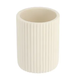 Tumbler with Stripes Polyresin Toothbrush Holder for Bathroom
