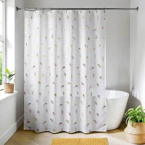 Shower Curtain Golden Feather Pattern Waterproof Polyester 180x200cm