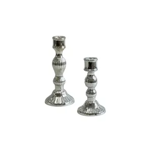 Elegant Silver Stainless Steel Candle Holder