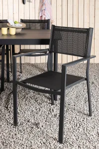 Aluminum Garden Armchair Outdoor Stackable Weather-Resistant Chair