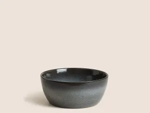 Gray Glazed Soup Bowl with Speckled Finish