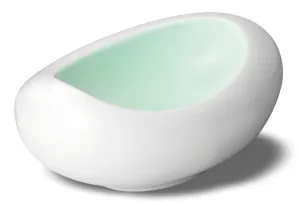 Matt White and Aquamarine Oval Gourmet Bowl Porcelain Serveware 20x15cm