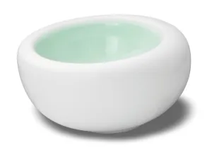 Matt White and Aquamarine Gourmet Bowl Porcelain Modern Serveware