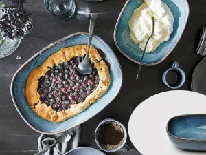 Blue Deep Oval Serving Bowl