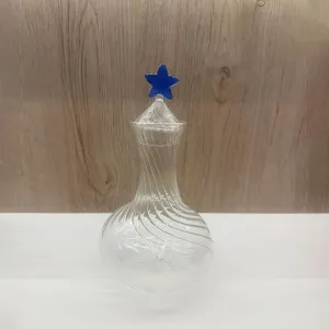 Handmade Glass Decanter with Star Design