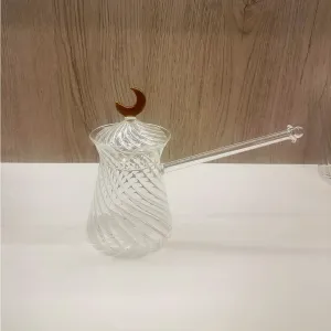 Handmade Glass Coffee Pot with Colorful Design