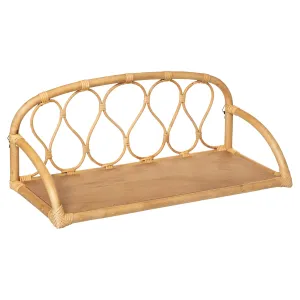 Rattan Wall Shelf with Retro Design