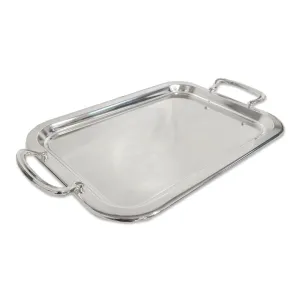 Silver Metal Tray with Handles
