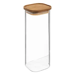 Glass Jar with Acacia Lid, 2L Capacity