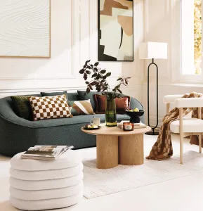 Giulia White BouclÃ© Trunk Ottoman