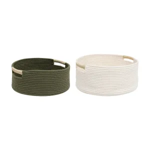 Cotton Basket Set of 2 with Handles