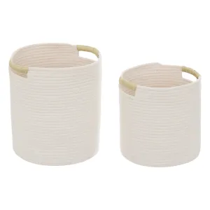 Set of 2 Tropical Boudoir Baskets with Handles