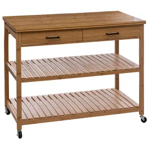 2-Drawer/2-Tier Island Trolley, Bamboo