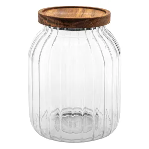 Glass Jar with Acacia Lid