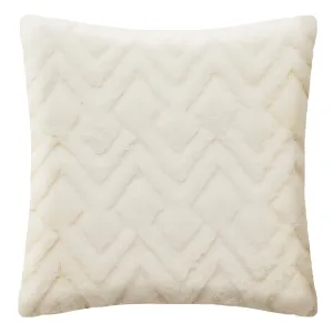 Mara Faux Fur Cushion - White, 45 cm