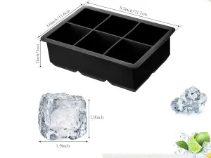 Silicone Ice Cube Mold with 6 Large Cavities
