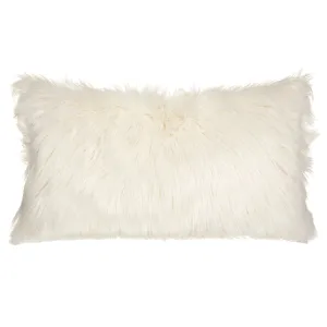 Rectangular Cushion 'Oslo' with Imitation Fur and Velvet