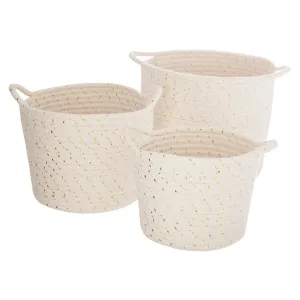 Lurex Basket Set of 3 with Handles