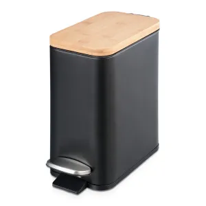 Rectangle Pedal Bin with Bamboo Flat Lid