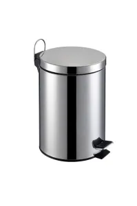 Round Pedal Dustbin, 30L Stainless Steel, Removable Liner