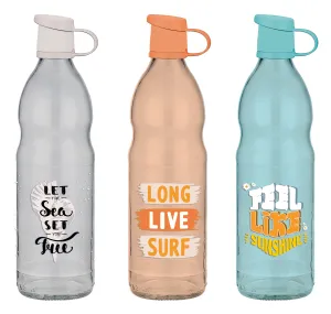Zen Colored & Decorated Glass Water Bottle