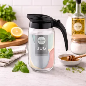 Beluga Glass Jug with Black Lid
