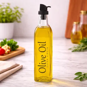 Oslo Decorated Glass Oil Bottle
