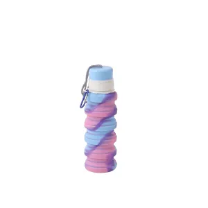 Squeezable Silicone Water Bottle with Carabiner Clip