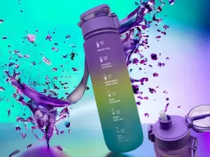 Motivational Water Bottle 1000mL with Colorful Design