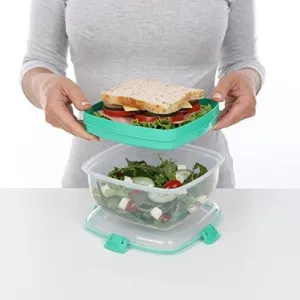 Salad & Sandwich To Go Lunch Box - Minty Teal