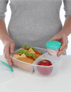 Sistema Triple Split TO GO Lunch Box with Yogurt Pot