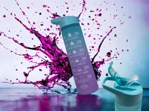 Motivational Water Bottle with BPA Free Straw