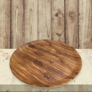 Melamine Dessert Plate with Wooden Design