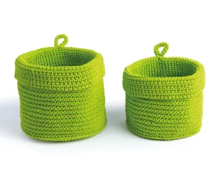 Set of 2 Polypropylene Round Baskets
