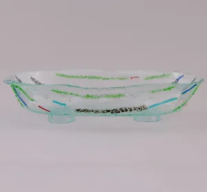 Handmade Oval Glass Serving Bowl