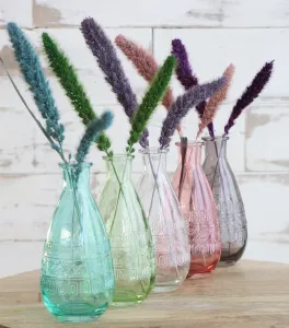 Rome Flower Bottle Vase Soft Blue, Transparent