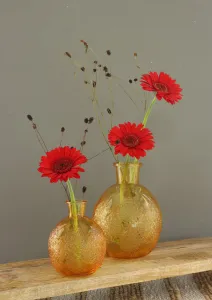 Bologna Bottle Ocre - Rustic Glass Vase for Home Decor