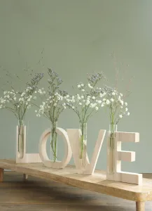 Decorative Wooden Letters with Vase Insert
