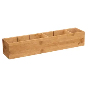 Bamboo Organizer With Adjustable Compartments For Efficient Storage